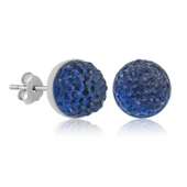 925 Ayar Gümüş Kristal Mavi Çivili Küpe thumbnail 3