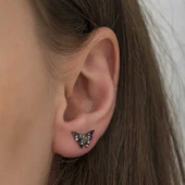 Gümüş Mix Kelebek Küpe thumbnail 3