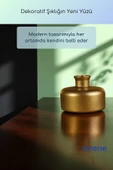 Vazo Küçük Vazo Masa Üstü Vazo Ev Dekorasyon Vazo Altın Eskitme Renk Model 61 thumbnail 5