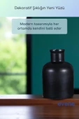 Vazo Küçük Vazo Masa Üstü Vazo Ev Dekorasyon Vazo Siyah Renk Model 56 thumbnail 5