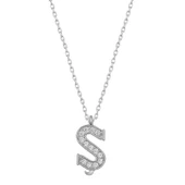 925 Ayar Gümüş Rodyum Kaplama Ş Harfi Kadın Gümüş Kolye thumbnail 1