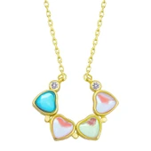 925 Ayar Gümüş Renkli Açılabilen Yonca Kadın Gümüş Kolye thumbnail 2