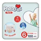 Paddlers Külot Bebek Bezi 6 Numara X-Large 100 Adet (15+Kg) Ekstra Aylık Paket thumbnail 1