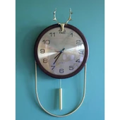 Geyikli Duvar Saati Sarkaçlı Alk1580 Dekoratif Hediyelik thumbnail 2