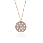 925 Ayar Gümüş Rose Çiçek Kadın Gümüş Kolye thumbnail 3