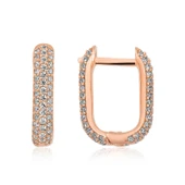 Gümüş Çift Taraflı Beyaz Taşlı J Bayan Küpe thumbnail 1