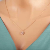 925 Ayar Gümüş Rose Çiçek Kadın Gümüş Kolye thumbnail 4