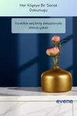 Vazo Küçük Vazo Masa Üstü Vazo Ev Dekorasyon Vazo Altın Eskitme Renk Model 63 thumbnail 10