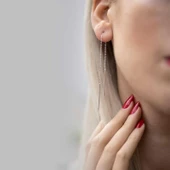 925 Ayar Gümüş Zincirli Küpe thumbnail 2