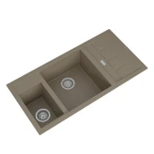 RealStone P022 Aspendos 1.5 Gözlü Tezgah Üstü Cappuccino Granit Eviye - 2