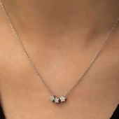 925 Ayar Gümüş Üç Yıldız Kadın Gümüş Kolye thumbnail 3