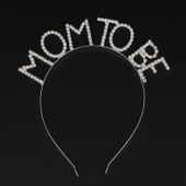 Parti Gümüş Renk Metal Taşlı Mom To Be Taç Baby Shower Anne Tacı thumbnail 5