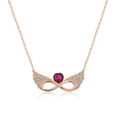 925 Ayar ​Gümüş Kanatlı Sonsuz Kalp Kadın Gümüş Kolye thumbnail 1