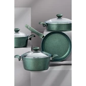 Taç Maxx Cook Haki 7 Parça Granit Tencere Seti - 1