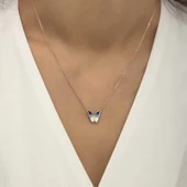 925 Ayar Gümüş Minimal Kelebek Bayan Gümüş Kolye thumbnail 3