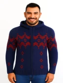 Tarz Cool T00465 Erkek Desenli Fermuarlı Triko Hırka - 3