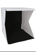 20 x 20 CM Profesyonel Stüdyo Led Işıklı Çift Sıra Ürün Fotoğraf Çekim Çadırı - 1