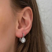 Gümüş Mengeçli Yuvarlak Kesim Küpe thumbnail 3