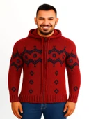Tarz Cool T00465 Erkek Desenli Fermuarlı Triko Hırka - 1