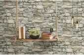 Kale Taş Duvar Desenli Kendinden Yapışkanlı 3D Duvar Raf Kapı Kaplama Kağıdı 3 Metre 60 Cm thumbnail 2
