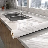 Açık Mermer Desenli Yapışkanlı Kaplama Kağıdı  Büyük Boy 5 Metre thumbnail 4