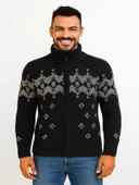 Tarz Cool T00575 Erkek Desenli Triko Hırka thumbnail 3