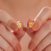 Gümüş Sarı Kelebek Çocuk Küpesi thumbnail 2