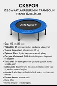 102CM Katlanabilir Trambolin – Taşınabilir Egzersiz Mavi Trambolini thumbnail 4