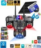 O-Kam 7070 128GB 9MP Lens 3 Kamera UltraHD 4G Solar Akıllı Güvenlik Kamerası thumbnail 1