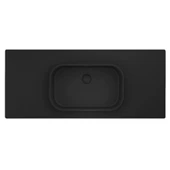 Real Stone Pure Etajerli 60x50 Siyah Granit Banyo Lavabosu - 1