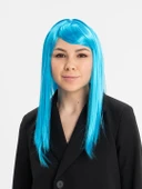 Açık Mavi Renk Uzun Düz Parti Peruğu thumbnail 1