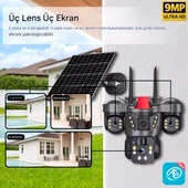 O-Kam 7070 256GB 9MP Lens 3 Kamera UltraHD 4G Solar Akıllı Güvenlik Kamerası - 2