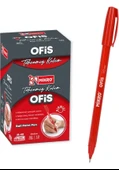 Mikro Kırmız Ofis Tipi Tükenmez Kalem 50 Adet Ball Pointpen Kırmızı - 1