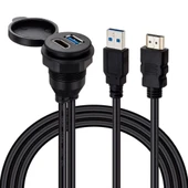 Powermaster PM-12428 USB 3.0 + HDMI 2 Metre Uzatma Kablolu Araç Kontrol Paneli - 1