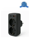 Çoklu Priz Yüksek Gerilim Korumalı 2’li Priz 1xusb 1xtype-c Çıkışlı Grup Priz Çoğaltıcı thumbnail 1