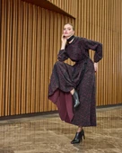 Misswhence Desenli Cupro Elbise 38829 bordo thumbnail 7