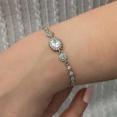 925 Ayar Gümüş Oval Su Yolu Kadın Bileklik thumbnail 3