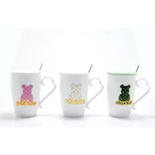 Ayıcık Tasarımlı Porselen Kupa Bardak Alk1279 Dekoratif Hediyelik thumbnail 1