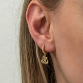 Gümüş Sallantılı Gold Kuğu Kadın Küpe thumbnail 3