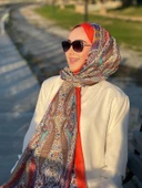 Etnik Desen Queen Şal Turuncu thumbnail 1