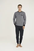 Kly Patlı Sıfır Yaka Jakarlı Penye Erkek Pijama Takım thumbnail 5