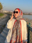 Etnik Desen Queen Şal Turuncu thumbnail 2