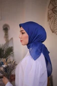 Abiye Eşarp Saks Mavi - 3