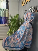 Summer Desen Şal İndigo thumbnail 2