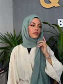 Yaprak Desen Şal Mint - 1