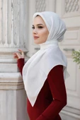 Abiye Eşarp Beyaz - 3