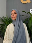 Yaprak Desen Şal Antrasit - 1