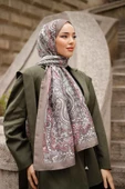 Etnik Desen Lotus Şal Vizon - 6