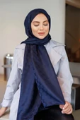 Dama Desen Şal Lacivert - 4