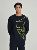 Fenerbahçe S.K. 25/26 Sezon Tribün All Over Baskı Logolu Erkek Sweatshirt thumbnail 3